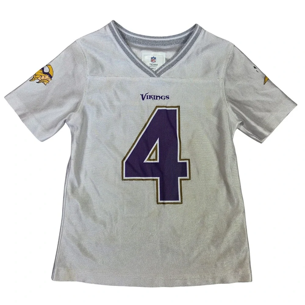 NFL Team Apparel Girls Minnesota Vikings Dalvin Cook 4 Jersey White XS 4/5